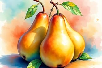 paint traditional watercolor fruits acrylic and gouache art