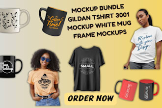 supply 2000 mockup bundle gildan tshirt 3001 mockup white mug frame mockups