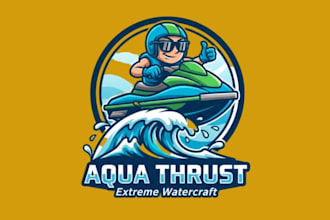 do high quality jet ski mascot logo