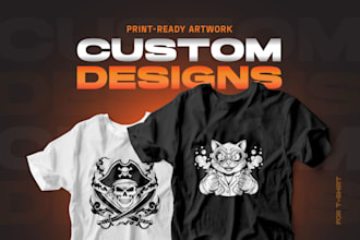 design premium custom t shirt illustration, vector t shirt design for print