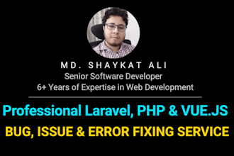fix laravel and PHP bugs, errors, and issues professionally