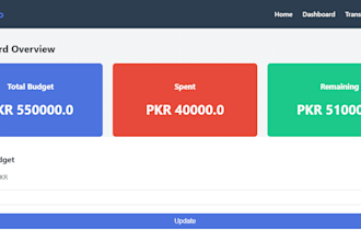 create budget and finance tracker systems and web based applications