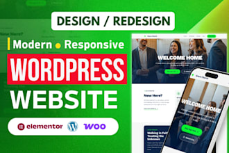 design, redesign wordpress website in elementor