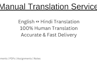 manually translate hindi to english and english to hindi
