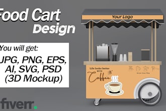 do professional food cart or food stall wrap design