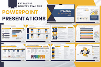 design modern presentation slides and business pitch decks