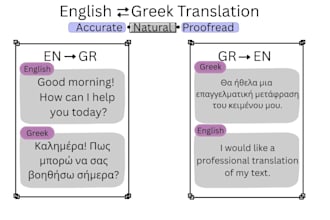 translate english to greek or greek to english accurately