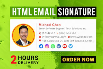 create a clickable HTML email signature for an email client