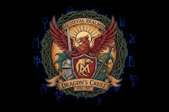 design unique medieval fantasy game, rpg, mmo game logo