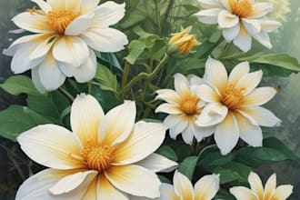 draw digital botanical illustrations of florals, plants,