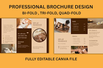 design an editable canva brochure bifold, trifold, quad fold