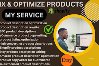 fix shopify wix product upload ecommerce website SEO fix etsy product listing