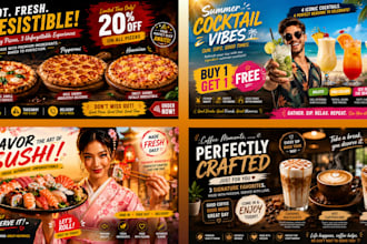 design modern food and beverage posters and flyer