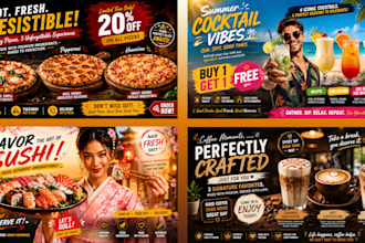 design modern food and beverage posters and flyer