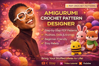 write amigurum plushie stuffed toys pdf crochet pattern video tutorial etsy shop