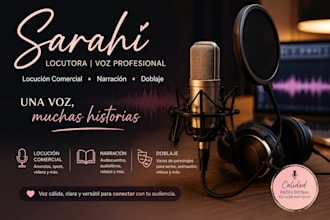 haré locución, narración y voces de personajes en español