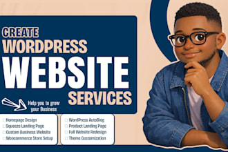 design wordpress squeeze landing page, homepage design with elementor pro