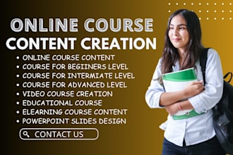 do online course content, video course, powerpoint presentation course slides