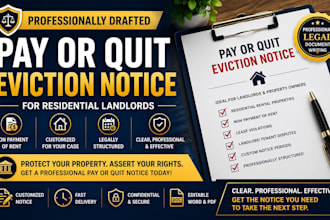 draft residential pay or quit notice for non payment of rent for landlords