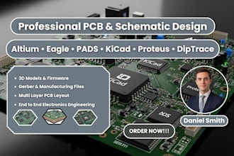 design schematic and pcb in altium,eagle,pads, kicad,proteus and diptrace