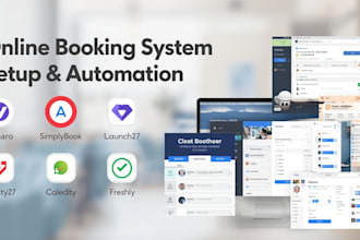 set up simplybook, vagaro, launch27, calendly, acuity and fresha booking systems