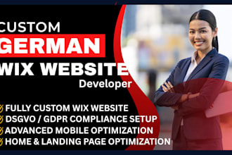 build a german website for any niche using wix or wordpress, deutsch website