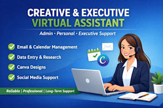 be your executive creative virtual assistant social media manager va personal va