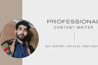 write seo optimized blog post , articals and website content