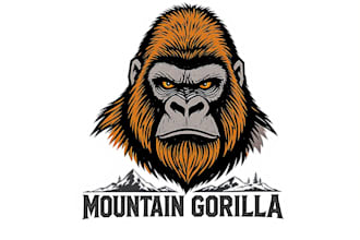 design a powerful mountain gorilla logo for your brand