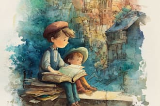 watercolor children book illustrations and children book