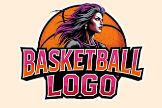 design a professional and modern basketball logo for your team
