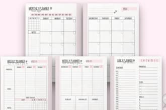 design canva printable journal, digital planner notebook, journal design kdp