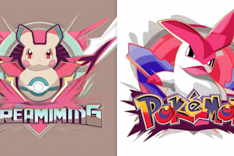 do pokemon logo for streaming, anime style