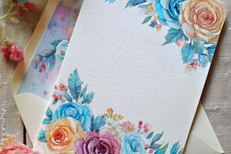 watercolor wedding venue, save the date, invitation