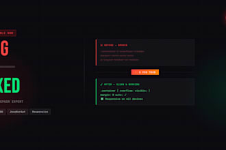 fix your HTML CSS javascript bugs and website errors fast