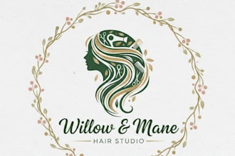 design a stylish and professional hair logo for your brand