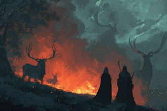 do dark fantasy art illustrations in a painterly style
