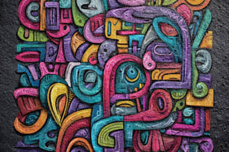 illustrate amazing custom graffiti, wall arts or murals