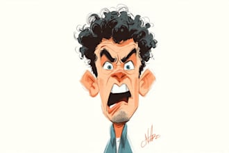 draw a cartoon caricature, portrait, or avatar