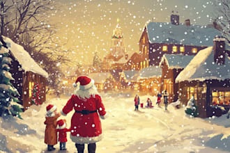 draw unique christmas illustration