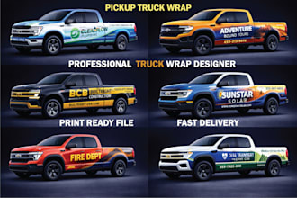 professional truck wrap design for pickup truck food truck and cyber truck