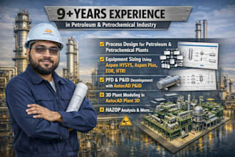 deliver professional process simulation, equipment sizing, pfd and pid