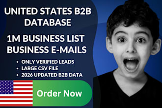 provide you 1 million USA b2b business emails database leads