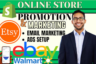 etsy ebay shopify website promotion boost poshmark depop amazon yoox shop sales