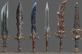 high quality weapon concept art for gaming and more