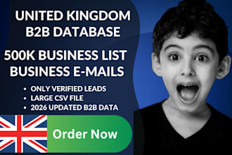 provide you 1 million UK b2b business emails database leads