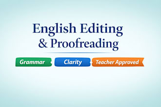 edit and proofread english writing for grammar and clarity
