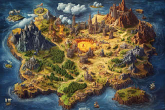design a unique vector map, realistic or fantasy
