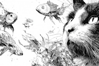 draw black and white illustrations