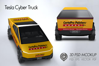 do your tesla cyber truck wrap, tesla car wrap, van or any vehicle wrap design